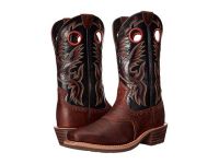 Discounted Ariat Cowboy Boots Boots for Men - Heritage Roughstock - Bar Top Brown/Shiny Black On Sale